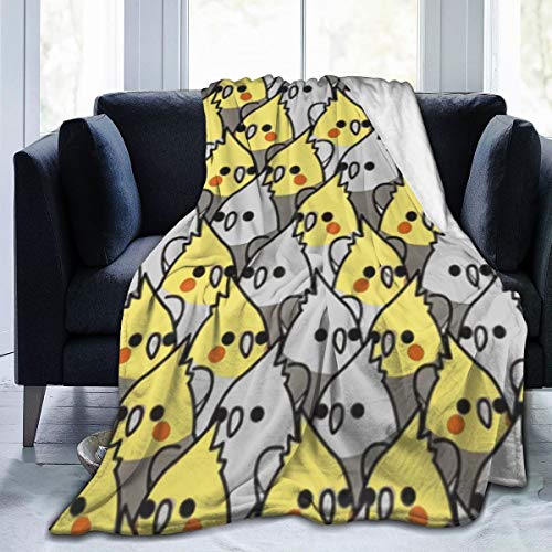 DIYAB Too Many Cockatiel Throw Blanket Micro Plush All Season Fleece TV Blanket for Bed or Couch 60 x 50 Inch/153 x 127 cm