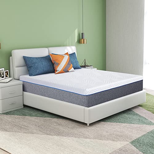 Memory Foam Mattress 12 Inch King Size, Medium Firm Bamboo Charcoal Foam and Innerspring Hybrid Mattress with Breathable Cover, CertiPUR-US Certified, Supportive & Pressure Relief Mattress in A Box