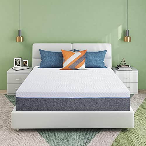 Memory Foam Mattress 12 Inch King Size, Medium Firm Bamboo Charcoal Foam and Innerspring Hybrid Mattress with Breathable Cover, CertiPUR-US Certified, Supportive & Pressure Relief Mattress in A Box