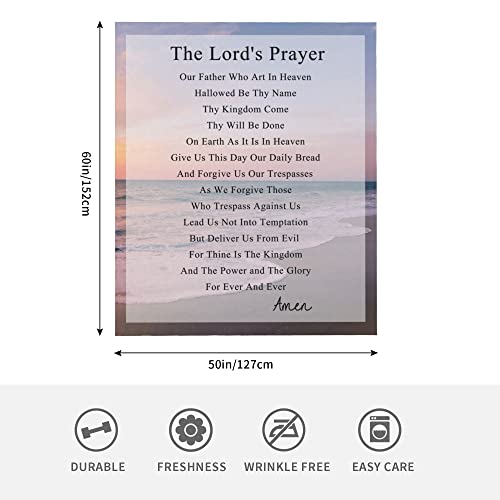 Luogort Christian Gifts for Women, Inspirational Religious Gift Throw Blanket with Bible Religious Gifts for Women Prayers Blanket Get Well Soon Birthday Gifts for Women Father's Day 50x60in