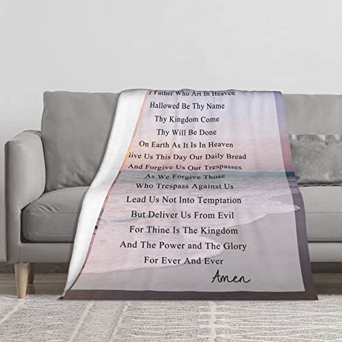 Luogort Christian Gifts for Women, Inspirational Religious Gift Throw Blanket with Bible Religious Gifts for Women Prayers Blanket Get Well Soon Birthday Gifts for Women Father's Day 50x60in