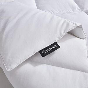 Beautyrest Tencel & Cotton Blend Feathebed White Down Fiber MatressTopper with Elasticized Anchor Bands