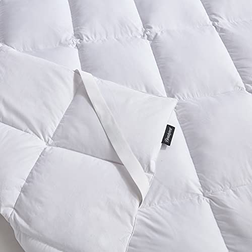 Beautyrest Tencel & Cotton Blend Feathebed White Down Fiber MatressTopper with Elasticized Anchor Bands