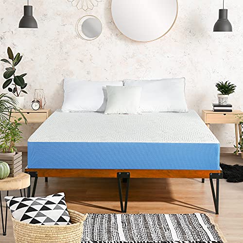 PrimaSleep 6 Inch Gel Infused Superior high-Density Memory Foam Mattress, CertiPUR-US® Certified, Blue,Twin