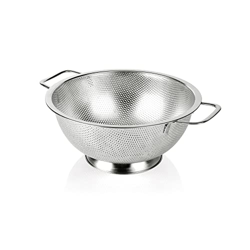 Gulex Colander Stainless Steel 3-Quart, Duty Strainer for Kitchen Food, Dishwasher Safe