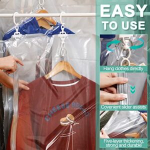 12 Pieces Hanging Vacuum Storage Bags with 2 Hand Pumps Vacuum Seal Garment Storage Bags Reusable Compression Bags for Clothes Storage and Closet Organizer, 3 Sizes S M L