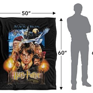 Harry Potter Blanket, 50"x60", Movie Poster Silky Touch Sherpa Back Super Soft Throw Blanket