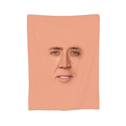 Nicolas Cage Blanket Ultra Soft Throw Blankets Warm Flannel Blanket All Seasons Blankets for Sofa Bed Travel and Camping 3D Print Design 50"x40"