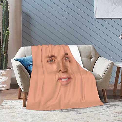 Nicolas Cage Blanket Ultra Soft Throw Blankets Warm Flannel Blanket All Seasons Blankets for Sofa Bed Travel and Camping 3D Print Design 50"x40"