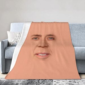 Nicolas Cage Blanket Ultra Soft Throw Blankets Warm Flannel Blanket All Seasons Blankets for Sofa Bed Travel and Camping 3D Print Design 50"x40"