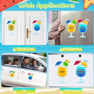 2 Pcs Cruise Door Decorations Magnetic Fruit Drink Cruise Door Magnets with 3 Pcs Paint Pens Cruise Must Haves Cocktail Magnet Stickers for Carnival Birthday Stateroom Refrigerator Car Door Decor