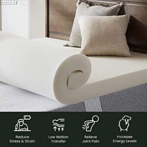 Mattress Solution High Density Foam Topper,Adds Comfort to Mattress, Twin, White