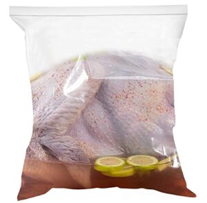 [ 10 count ] - 4 mill - extra large 3 gallon size reclosable food storage bags - extreme thick - heavy duty plastic - zipper top - measures 16" x 18" - for freezer, meat, clothing, organization, moving, covering