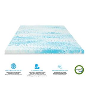 BioPEDIC 3" Gel Swirl Memory Foam Mattress Topper, Twin