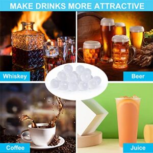 Tngan Reusable Ice Cube, 75 Pack Plastic Round Ice Cube for Drinks Refreezable BPA Free, Washable Permanent Ice Ball for Cocktails, Whiskey, Wine, Coffee Non-Melting (Transparent)