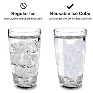 Tngan Reusable Ice Cube, 75 Pack Plastic Round Ice Cube for Drinks Refreezable BPA Free, Washable Permanent Ice Ball for Cocktails, Whiskey, Wine, Coffee Non-Melting (Transparent)
