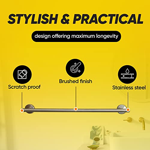 Above Mode – 24 Inch Sturdy Brushed Stainless Steel Towel Bar to Hang Your Towel Smoothly – Wall Mounted & Rust Proof Bathroom Towel Bar