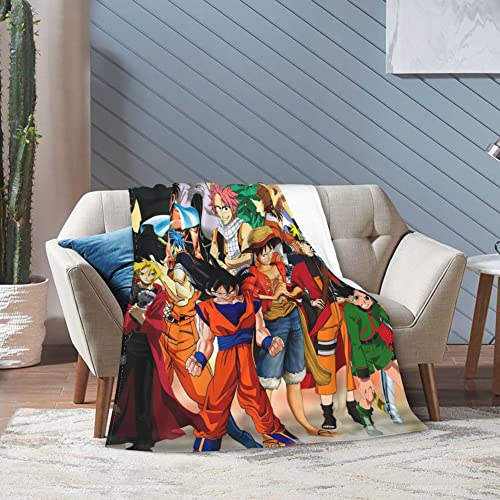 Nrovkug Anime Characters Super Soft Flannel Throw Blanket Lightweight Blankets Towel Blanket for Couch Sofa 50"x40"