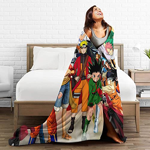 Nrovkug Anime Characters Super Soft Flannel Throw Blanket Lightweight Blankets Towel Blanket for Couch Sofa 50"x40"