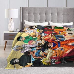 Nrovkug Anime Characters Super Soft Flannel Throw Blanket Lightweight Blankets Towel Blanket for Couch Sofa 50"x40"