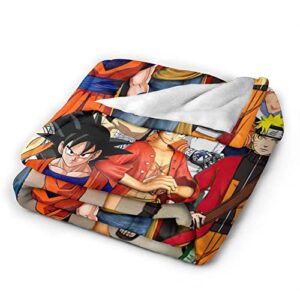 Nrovkug Anime Characters Super Soft Flannel Throw Blanket Lightweight Blankets Towel Blanket for Couch Sofa 50"x40"