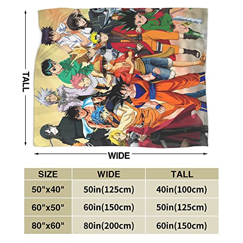 Nrovkug Anime Characters Super Soft Flannel Throw Blanket Lightweight Blankets Towel Blanket for Couch Sofa 50"x40"