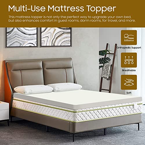 Continental Sleep Foam Topper,Adds Comfort to Mattress, Twin Size, Yellow