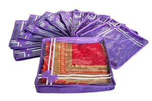 purple premium single saree cover 12 pcs combo