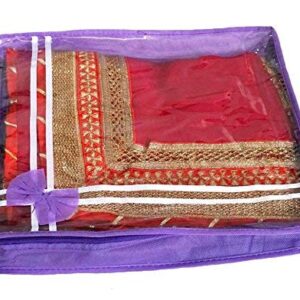 Purple Premium Single Saree Cover 12 Pcs Combo