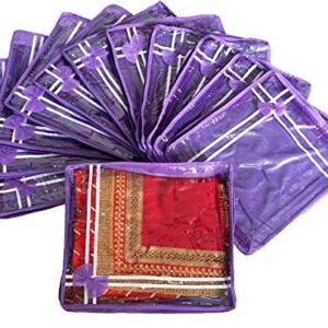 Purple Premium Single Saree Cover 12 Pcs Combo