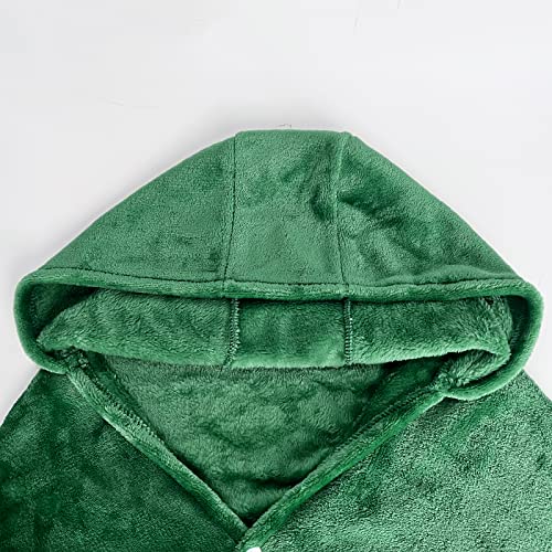 My Sky Anime Wearable Hooded Throw Blanket for Adults Soft Warm Cloak Green