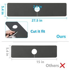 JAYZUUM Long Size 27.5" X 5.5" Splash Guard for Sink Faucet, Absorbent Fast Drying Mat Sink Gadgets-Splash Guard Behind Faucet Drip Catcher for Sponge Holder in Kitchen, Bathroom, Bar & RV (1 Pack)