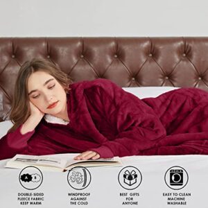 JOYWOO Wearable Blanket Hoodie, Oversized Hoodie Sweatshirt Blanket for Adults Women Men, Gift, Cozy and Fuzzy Sherpa Hoodie Blanket with Zipper and Giant Pocket