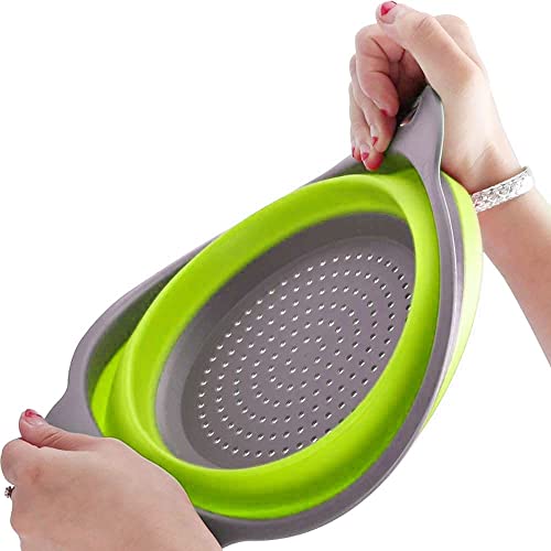 ACOHICE 3-Packs Collapsible Colander Basket Set with Handles 3 Size for Washing Draining Veggies Fruit Pasta Basket Strainers in Kitchen Travel