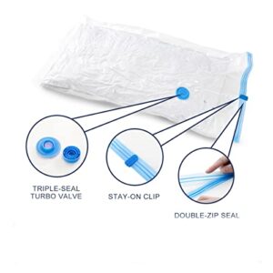 TEGOKICO 10-Pack Vacuum Sealer Storage Bags Reusable Compression Space Saver Bags With Electric Pumps for Travel, Clothes, Mattress, Blanket, Pillows, Comforters (Combo)