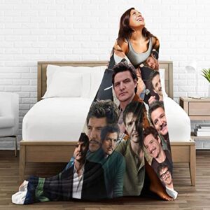 JULES Soft Pedro Pascal Collage Blanket 40'' x 50'' Flannel Fleece Blankets for Home Sofa Bed Room