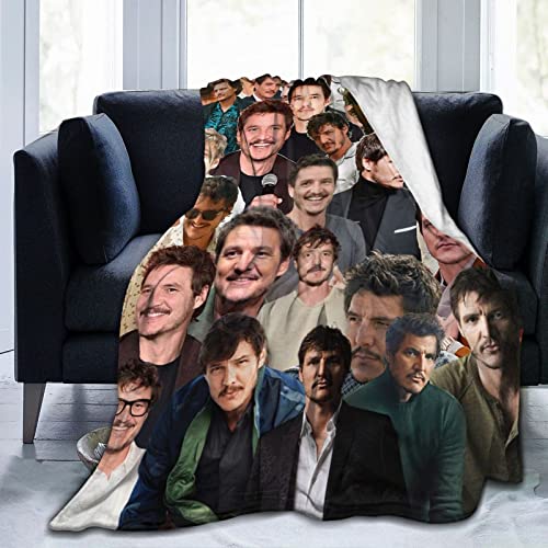 JULES Soft Pedro Pascal Collage Blanket 40'' x 50'' Flannel Fleece Blankets for Home Sofa Bed Room