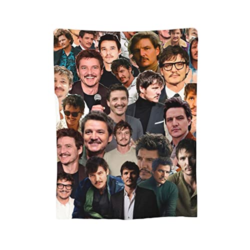 JULES Soft Pedro Pascal Collage Blanket 40'' x 50'' Flannel Fleece Blankets for Home Sofa Bed Room