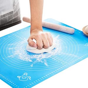 limnuo silicone pastry mat extra thick non stick baking mat non stick rolling dough with measurements-non slip,kneading mat, counter mat,dough rolling mat,oven liner,pie crust mat