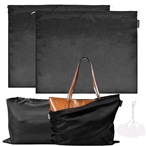 2 PCS Dust Cover Storage Bags Silk Dustproof Drawstring Bag storage pouch Satin Bags for Packaging Handbags, Purses, Shoes Boots Home Storage Bags