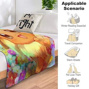 Anime Blanket Eevee Blanket Ultra-Soft Throw Blanket for Couch Bed Sofa, Lightweight Flannel Blankets Warm Bedding Blankets 40"x50"