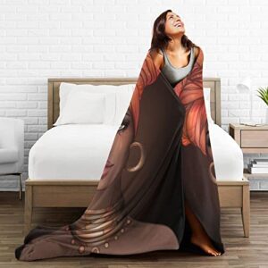 Perinsto African American Black Woman Throw Blanket Ultra Soft Warm All Season Decorative Fleece Blankets for Bed Chair Car Sofa Couch Bedroom 50"X40"