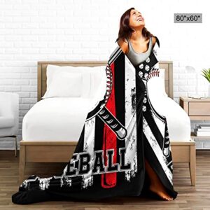 Baseball Blanket Gifts Ultra Soft Baseball Girls Throw Football Blankets Bedding for Teens Boys Kids Toddler Adults Bedroom Living Room Decor 50"X40"