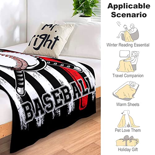 Baseball Blanket Gifts Ultra Soft Baseball Girls Throw Football Blankets Bedding for Teens Boys Kids Toddler Adults Bedroom Living Room Decor 50"X40"