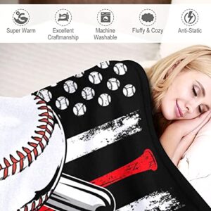 Baseball Blanket Gifts Ultra Soft Baseball Girls Throw Football Blankets Bedding for Teens Boys Kids Toddler Adults Bedroom Living Room Decor 50"X40"