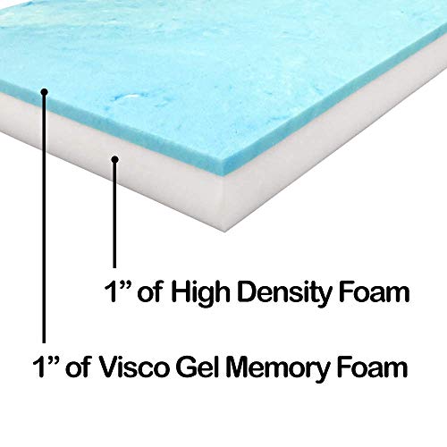 Foamma 2” x 48” x 80” Truck, Camper, RV Travel Visco Gel Memory Foam Bunk Mattress Replacement, Made in USA, Comfortable, Travel Trailer, CertiPUR-US Certified, Cover Not Included