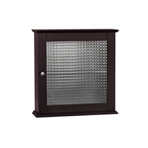 kinovation removable wooden medicine cabinet with glass door, brown