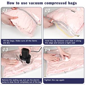 BRIAN & DANY Vacuum Storage Bags with Electric Pump, Vacuum Sealed Space Saver Bags for Comforters, Blankets and Clothes, 4 Pack (2Large, 2Jumbo)