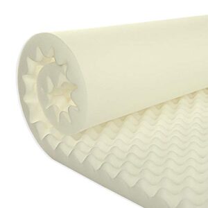 Nutan 2-Inch High Density Convoluted Egg Shell Breathable Memory Foam Topper,Adds Comfort to Mattress, Twin, White