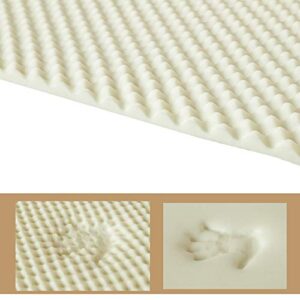 Nutan 2-Inch High Density Convoluted Egg Shell Breathable Memory Foam Topper,Adds Comfort to Mattress, Twin, White